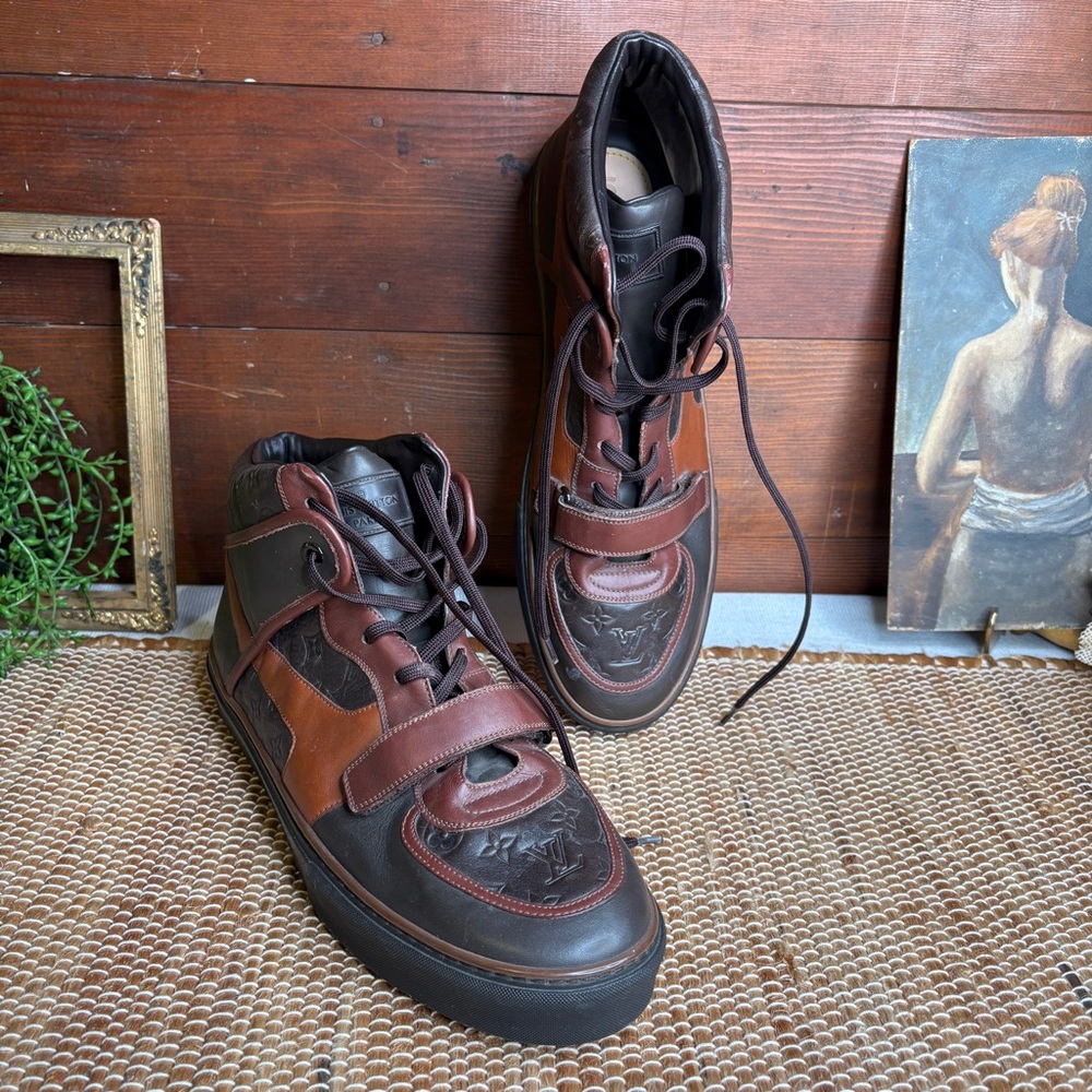 Louis Vuitton Tower High Top Sneaker in Brown Tones Size 12 Men